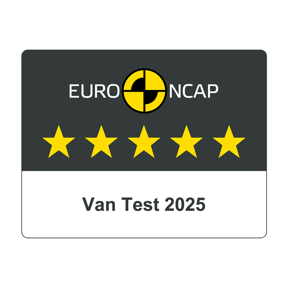 Logo pětihvězdičkového hodnocení Euro NCAP pro lehká užitková vozidla.